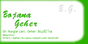 bojana geher business card